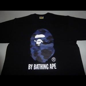 Bape Blue Camo Small Black Tee "By Bathing Ape"